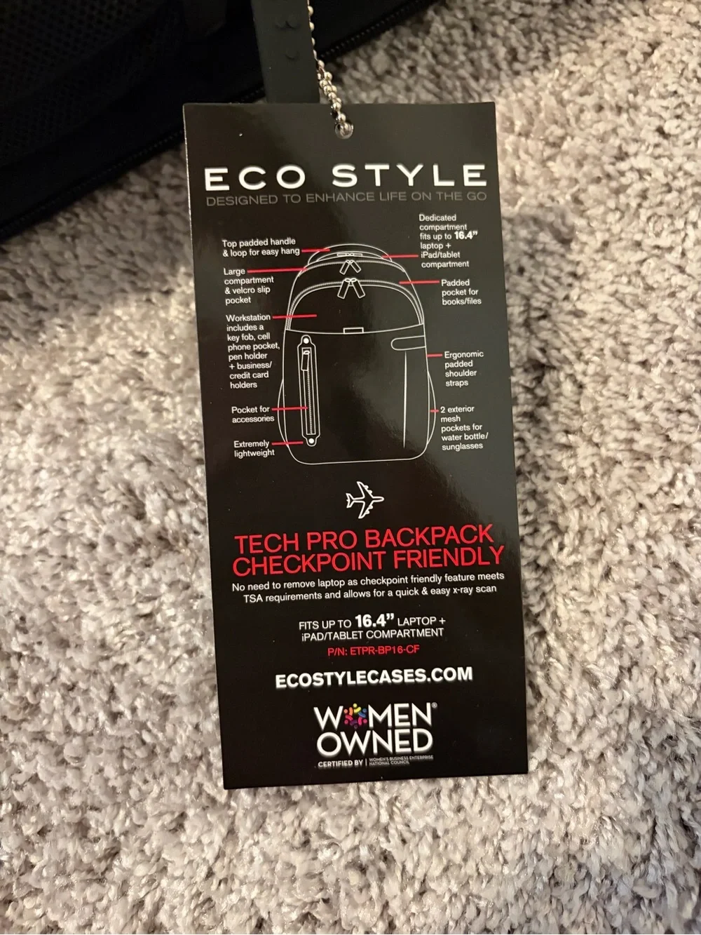 NEW Ecostyle Black Men's Compact Backpack
